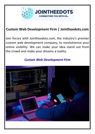 custom web development firm jointheedots com