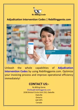 Adjudication Intervention Codes  Rxbillinggenie.com