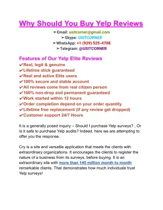 Buy Yelp Reviews - Lifetime Stick and Active Elite Profiles
