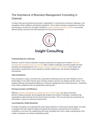 the importance of business management consulting