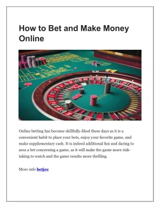 How to Bet and Make Money Online