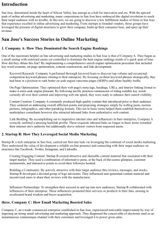 San Jose's Success Stories in Online Marketing