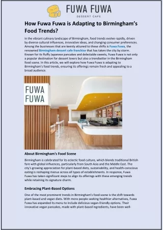 How Fuwa Fuwa is Adapting to Birmingham’s Food Trends?