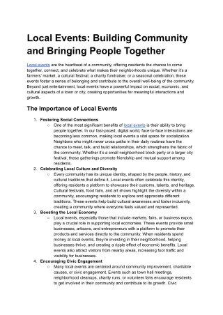 Local Events_ Building Community and Bringing People Together