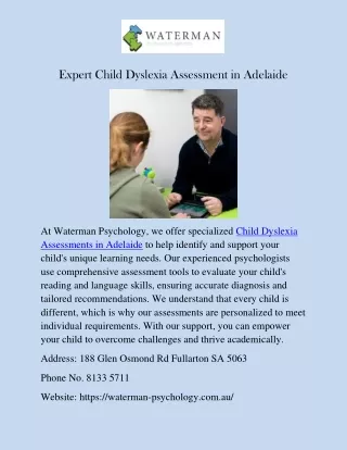 Expert Child Dyslexia Assessment in Adelaid
