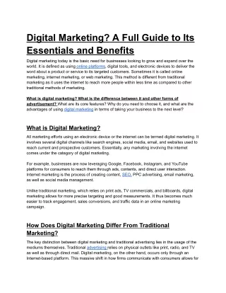 digital marketing a full guide to its essentials