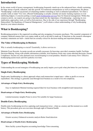 Bookkeeping Demystified: The Foundation of Financial Monitoring