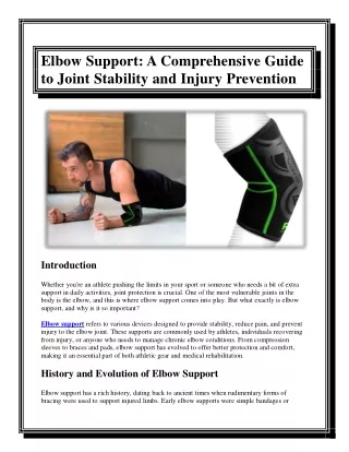 Elbow Support A Comprehensive Guide to Joint Stability and Injury Prevention