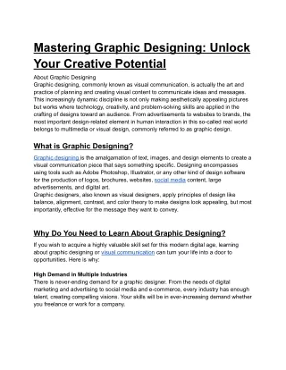 mastering graphic designing unlock your creative