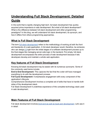 understanding full stack development detailed