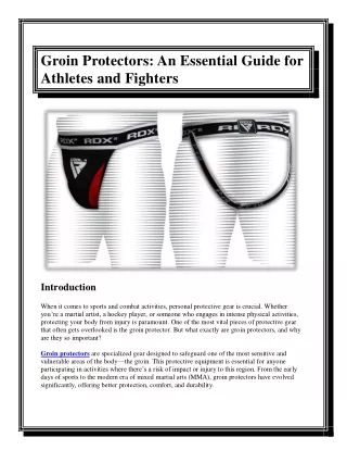 Groin Protectors An Essential Guide for Athletes and Fighters