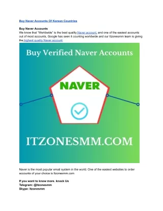 Top 8 Best Site To Buy Naver Accounts | Los Angeles