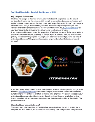 Top 3 Best Place to Buy Google 5 Star Reviews in 2024