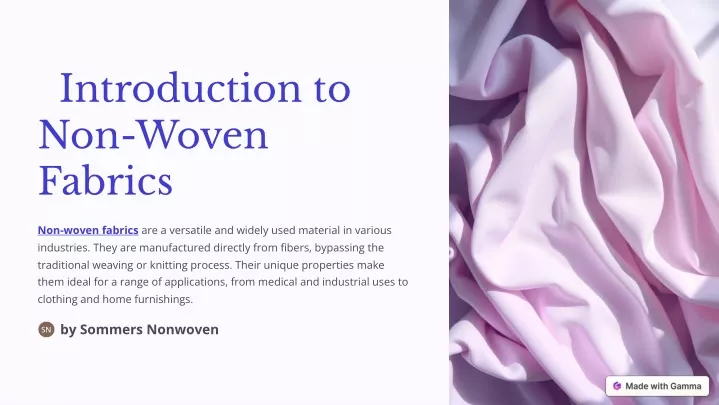 introduction to non woven fabrics