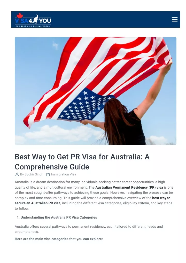 best way to get pr visa for australia