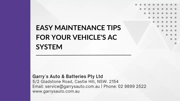 easy maintenance tips for your vehicle s ac system