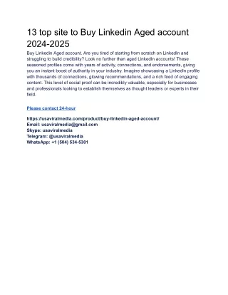 13 top site to buy linkedin aged account 2024