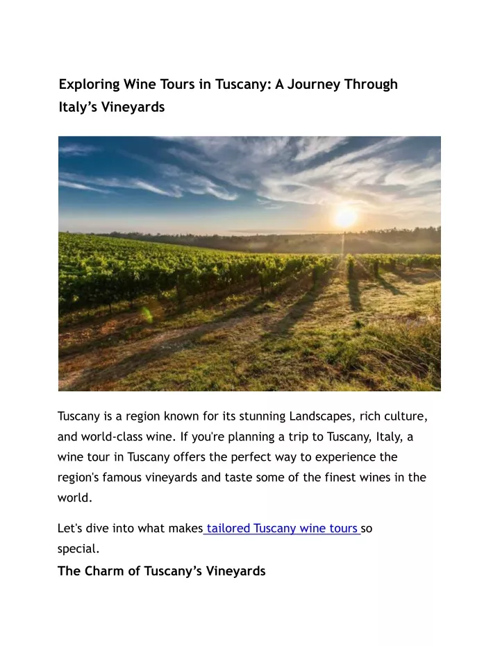 exploring wine tours in tuscany a journey through