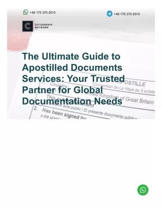 The Ultimate Guide to Apostilled Documents Services