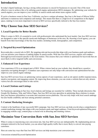 Maximize Your Conversion Rate with San Jose SEO Services