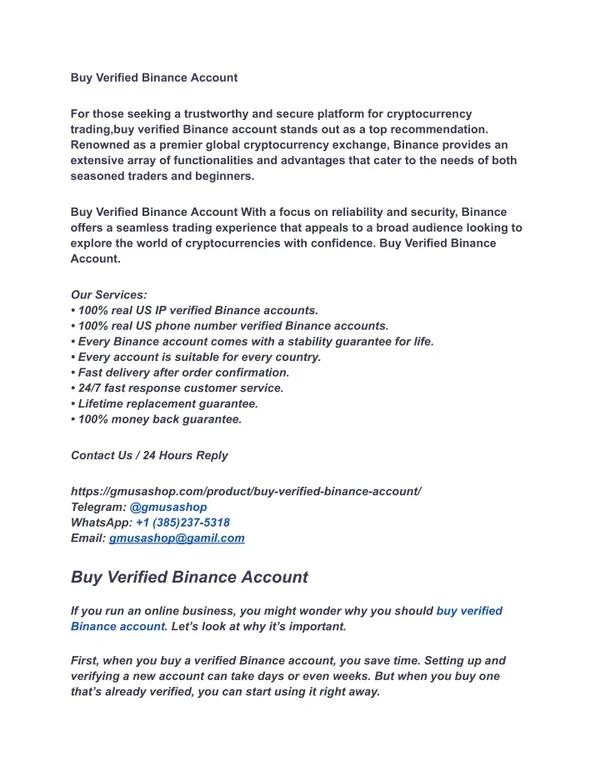 Buy Verified Binance Account