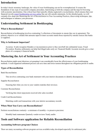 Grasping the Art of Settlement in Your Bookkeeping Practices