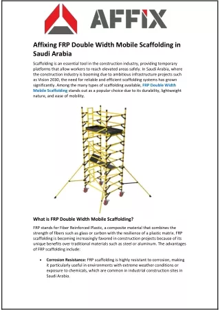 affixing frp double width mobile scaffolding