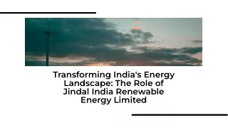 Jindal India Renewable Energy Limited
