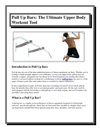 Pull Up Bars The Ultimate Upper Body Workout Tool