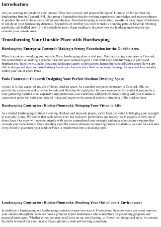 Reworking Your Outside Room: Landscaping Business Concord NH