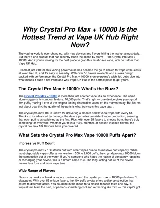 why crystal pro max 10000 is the hottest trend