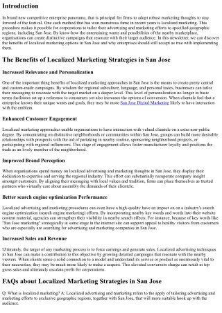 The Benefits of Localized Marketing Strategies in San Jose