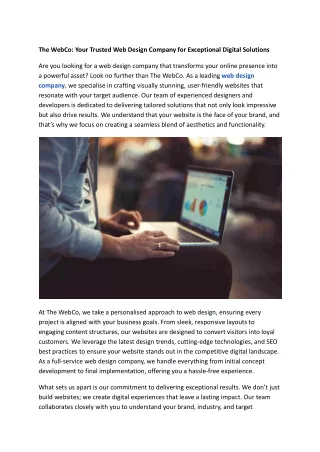 The WebCo_ Your Trusted Web Design Company for Exceptional Digital Solutions
