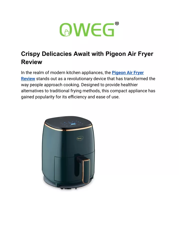 crispy delicacies await with pigeon air fryer