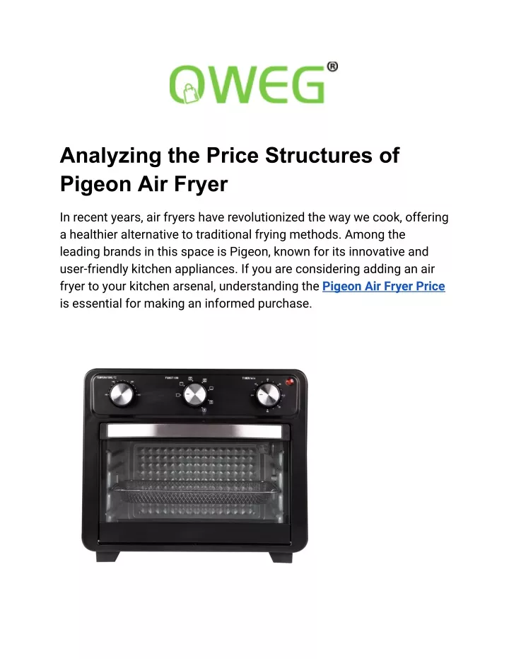 analyzing the price structures of pigeon air fryer