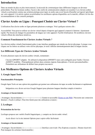 Claviers Arabes Virtuels : Les Meilleures Options Disponibles