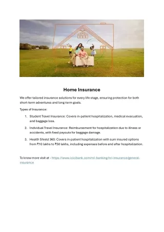 Home Insurance - ICICI NRI Banking Services