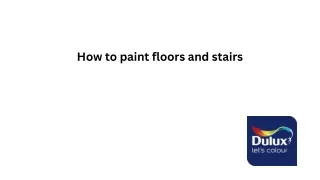 How to paint floors and stairs