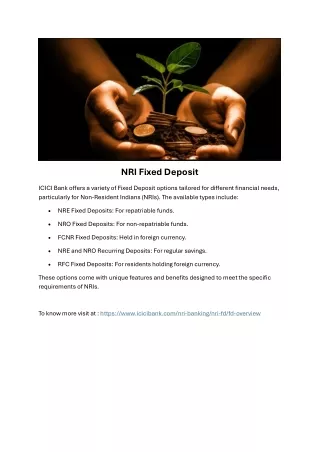 NRI Fixed Deposit - ICICI NRI