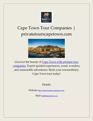 Cape Town Tour Companies