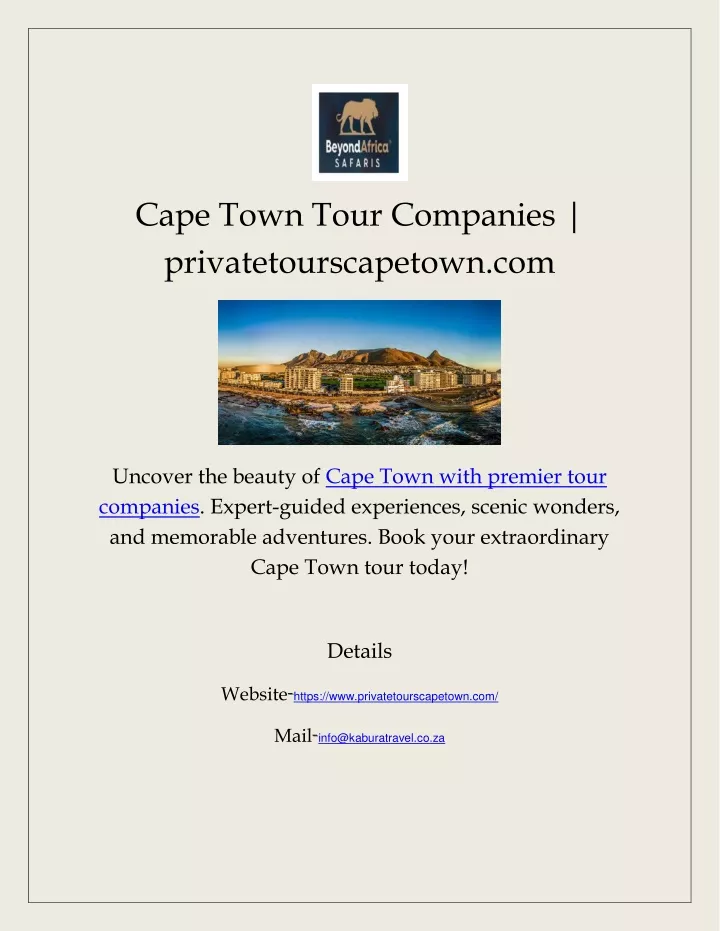 cape town tour companies privatetourscapetown com