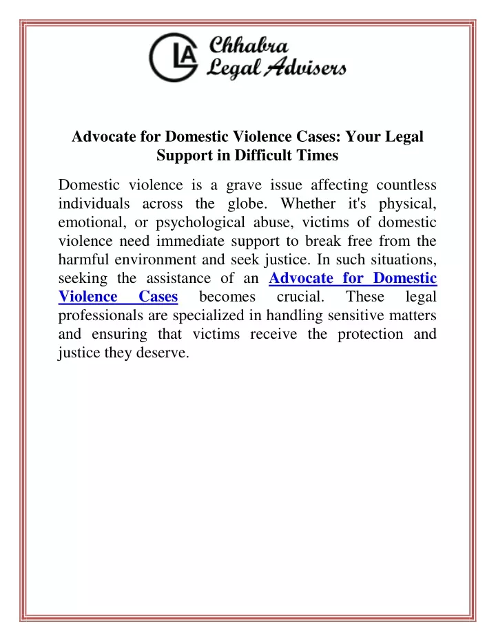 advocate for domestic violence cases your legal