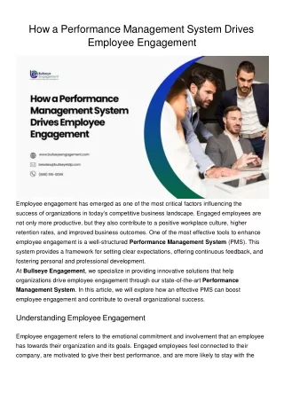 How a Performance Management System Drives Employee Engagement