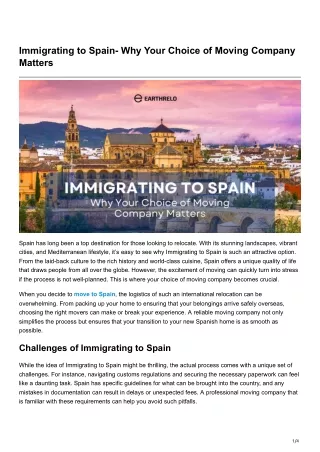 immigrating to spain why your choice of moving