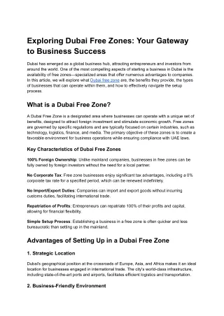 exploring dubai free zones your gateway