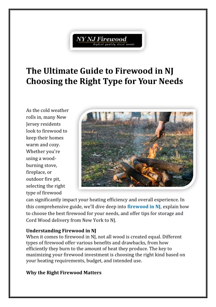 the ultimate guide to firewood in nj choosing