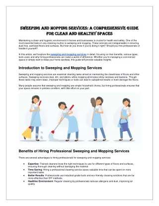 Sweeping and Mopping Services