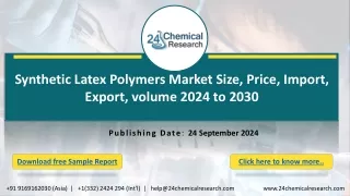 Synthetic Latex Polymers Market Size, Price, Import, Export, volume 2024 to 2030