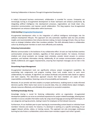 fostering collaboration in business through
