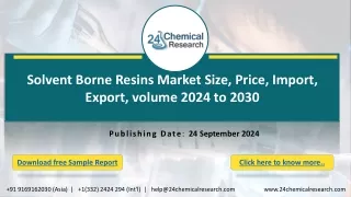 Solvent Borne Resins Market Size, Price, Import, Export, volume 2024 to 2030